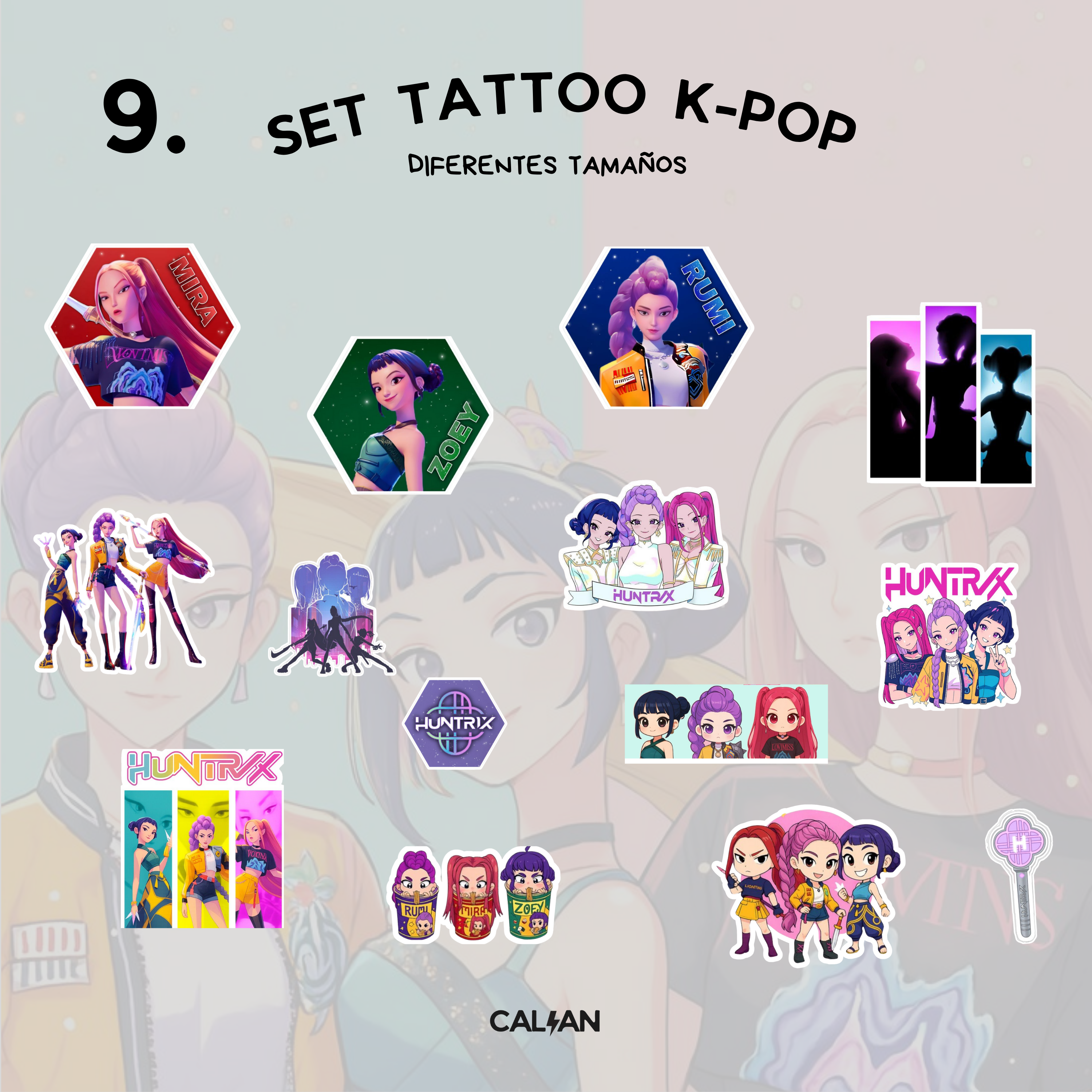 Set Temático Tatuajes Temporales